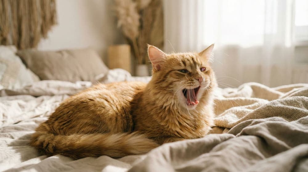 A sleepy cat blinking, showing the third eyelid naturally